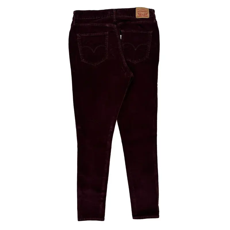 Levis Skinny Fit Cord Trousers - 31? Waist Burgundy Cotton Blend | Size: 31″ waist