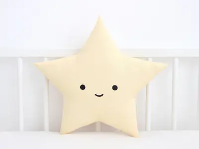 Pastel Yellow Star Pillow