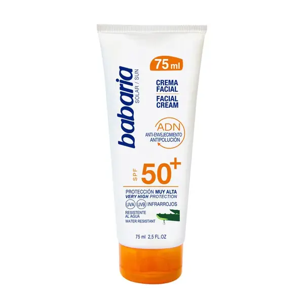 Babaria Crema Viso Spf50 Aloe Vera Resistente all'Acqua 75ml