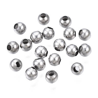 Round 304 Stainless Steel Beads