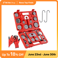 【Summer Tools】Orion Motor Tech 24pcs Heavy Duty Disc Brake Piston Caliper Compressor Rewind Tool Set and Wind Back Tool K...