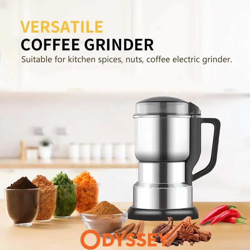 Electric Coffee and Grain Grinder 400W High-Power Tool for Summer Use, Multifunctional Food-Grade Fast Grinding Food Processo...