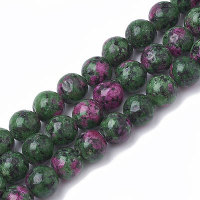 Synthetic Ruby in Zoisite Beads Strands