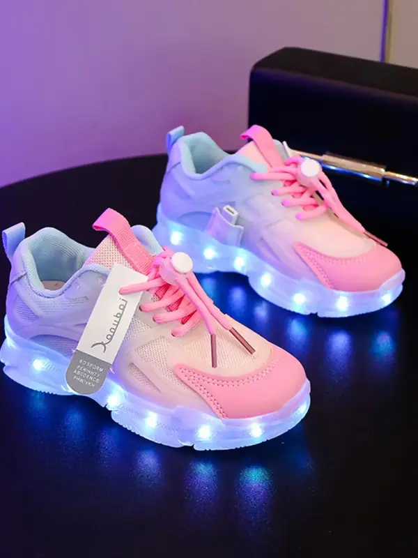 Kids Cute Luminous with Light Sneakers, Summer Out Fit 2024 New Style Casual Comfortable Breathable Sports Running Shoes, Tre...