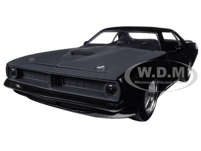 Letty's Plymouth Barracuda Matt Black Fast & Furious 7 Movie 1/24 Diecast Model Car by Jada