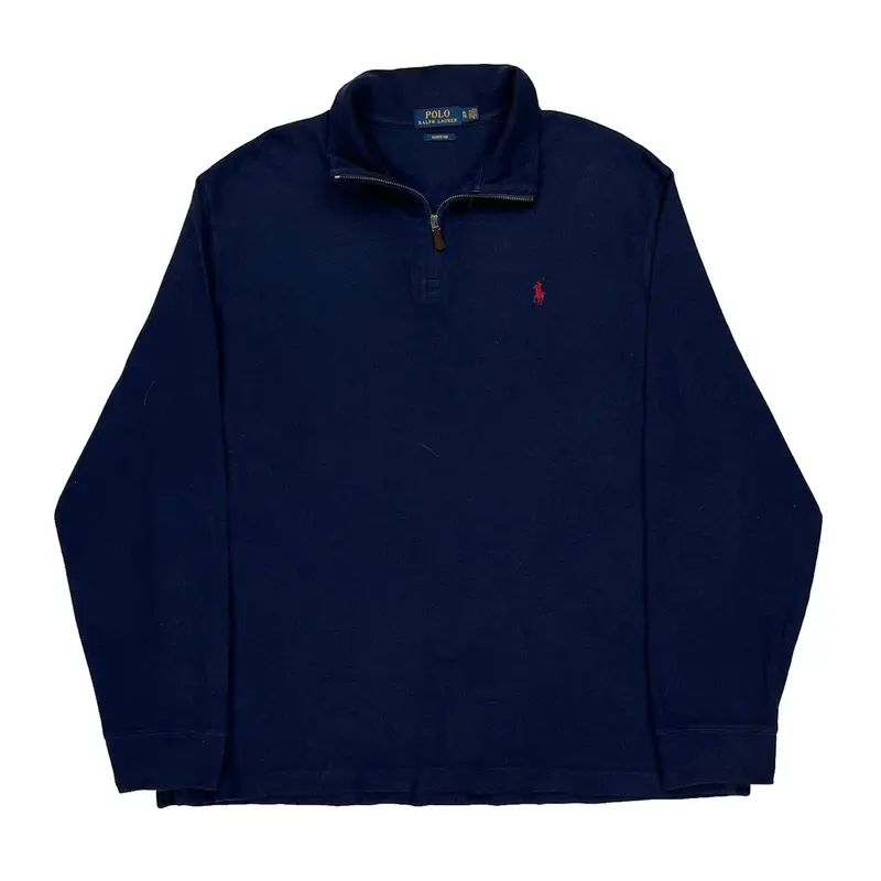 Ralph Lauren 1/4 Zip - XL Navy Cotton