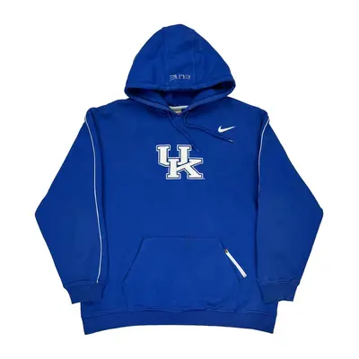 University Of Kentucky Nike College Hoodie - 2XL Blue Cotton Blend
