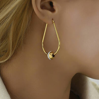Elegant Geometric Stainless Steel Earrings Set for Women