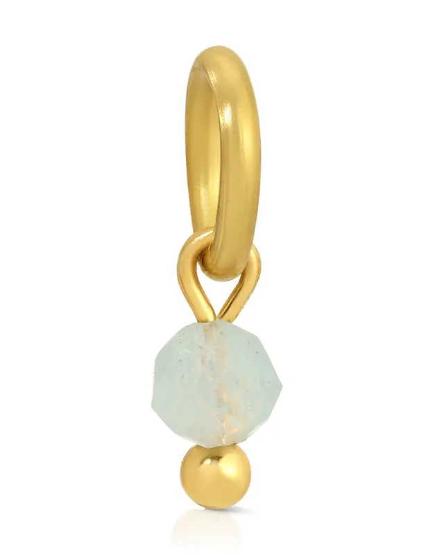 One Love Birthstone Charms | Metal Color: Gold | Month/Gemstone: March - Aquamarine