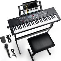 Rengue 61 Keys Keyboard Piano, Electric Digital Piano Set for Beginners, Learning Piano with Light-Up Keys, Speakers, Microph...