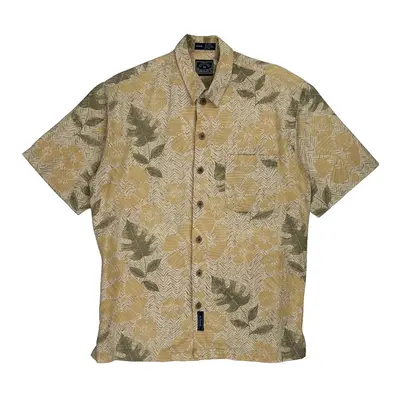 B.D. Baggies Graphic Hawaiian Shirt - Medium Beige Linen Blend