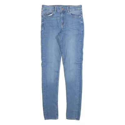 H&M DIVIDED Womens Jeans Blue Slim Skinny Stone Wash W26 L30