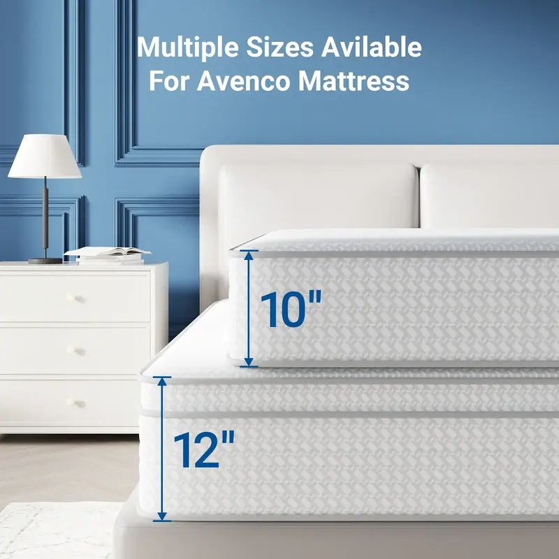 Fiberglass-Free-Full/Queen/King Hybrid Mattress,6/8/10/12/14 Inch-Perfect Balance of Softness & Firmness: High-Quality Mattre...