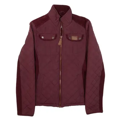 DIESEL Insulated Quilted Jacket Maroon Womens S