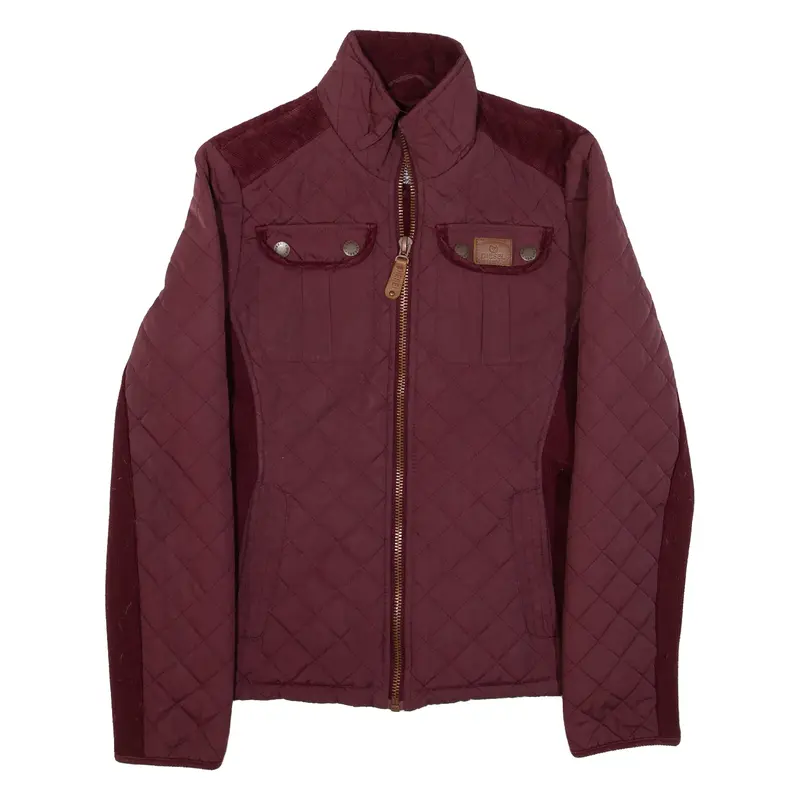 DIESEL Insulated Quilted Jacket Maroon Womens S