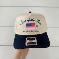 LAND of the FREE Trucker Hat – USA Trucker Cap 4th of July Hat, Red White &amp; Blue, Western Cowgirl, Preppy Summer Ha...