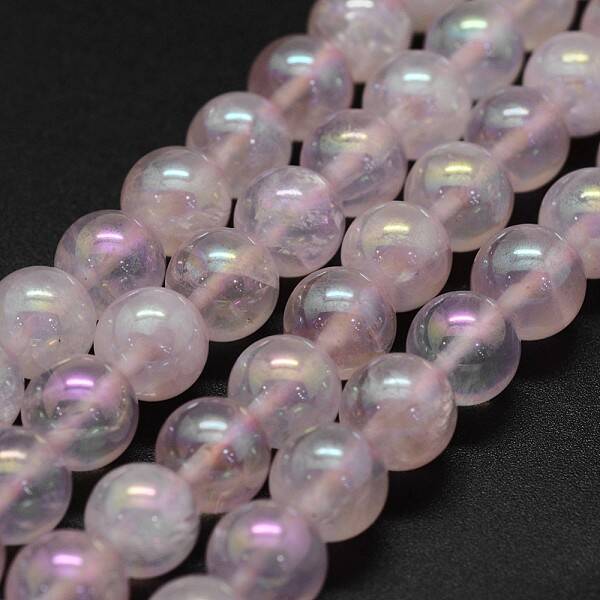 Electroplated Natural Rose Quartz Beads Strands