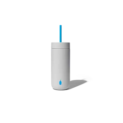 Fellow 16-Ounce Carter Cold Tumbler in Fog Grey Bottle Coffee, Includes a Drip-resistant Lid with Straw