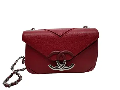 Pre-owned CHANEL caviar leather Crossbody Bags Caviar Marco Chevron Single Flap Bag