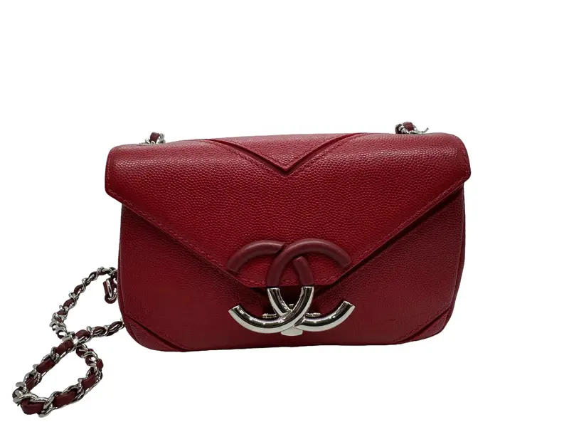 Pre-owned CHANEL caviar leather Crossbody Bags Caviar Marco Chevron Single Flap Bag