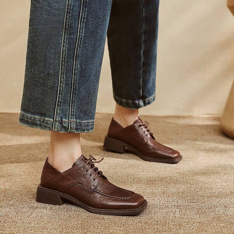 CHIKO Bayle Square Toe Block Heels Oxfords Shoes