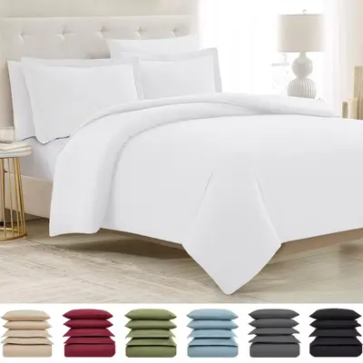 Mellanni Duvet Cover Set - 5-pc Iconic Collection - Soft, Breathable Microfiber is Cooling & Machine Washable
