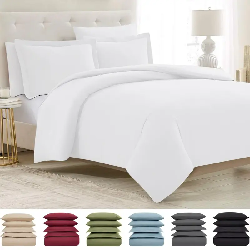 Mellanni Duvet Cover Set - 5-pc Iconic Collection - Soft, Breathable Microfiber is Cooling & Machine Washable