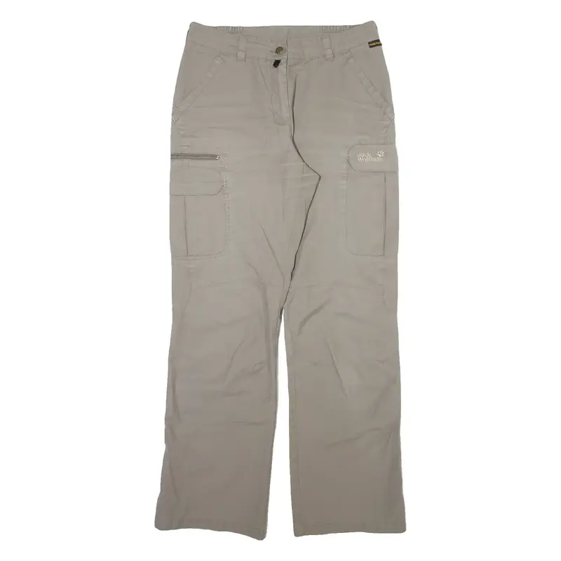 JACK WOLFSKIN Cargo Outdoor Womens Trousers Beige Regular Bootcut W30 L30