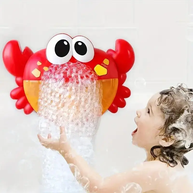 Automatic Crab Bubble Machine, Fun Bubble Machine with 12 Music Tracks, Colorful Bathtub Bubble Toy Gift for Kids Girls Boys,...
