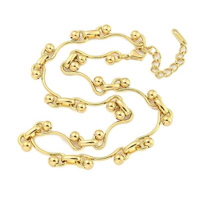 Ion Plating(IP) 304 Stainless Steel Ball Link Necklaces for Women