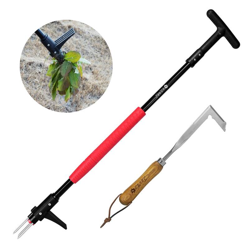EZARC All-in-one Weeding Tool Set, Stand-up Garden Weeding Tool with Crack Weeder, gift idea for gardener