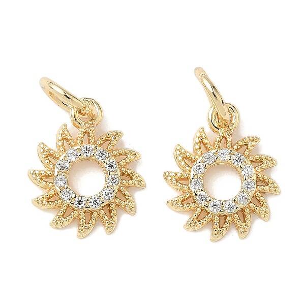 Brass Micro Pave Cubic Zirconia Pendants