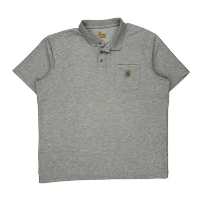 Original Fit Carhartt Tall Polo Shirt - 2XL Grey Polyester Blend