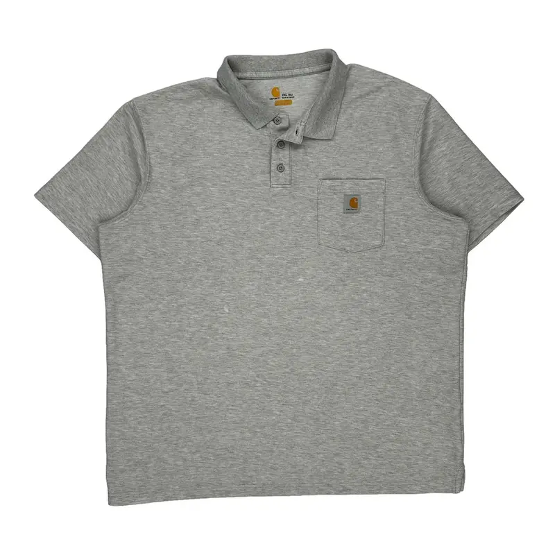 Original Fit Carhartt Tall Polo Shirt - 2XL Grey Polyester Blend