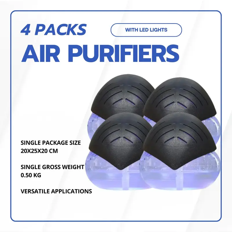 4 Packs Air Purifiers with LED Lights for Bedroom, Humidifier Room Appliances, Water Filter Air Purifier for Home, Aroma Diff...