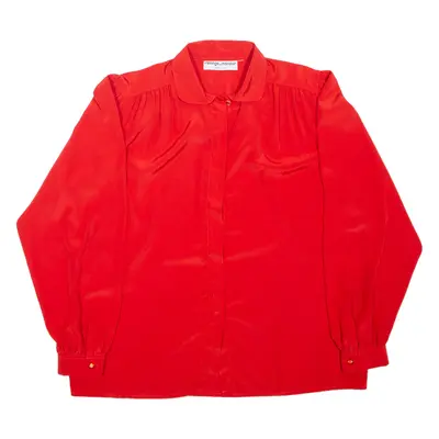 SOLANGE MONDOR Plain Shirt Red Long Sleeve Womens L