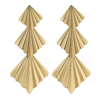 Alloy Rhombus Stud Earrings for Women