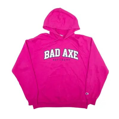 CHAMPION Bad Axe Hatchets USA Hoodie Pink Pullover Womens L
