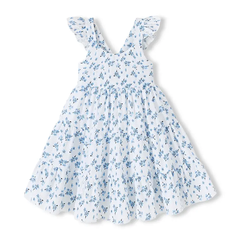 Kids  Girls Rainbow Dress Princess Sleeveless Beach Butterfly Sundress