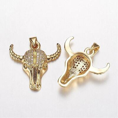 Brass Micro Pave Cubic Zirconia Pendants