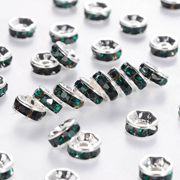 Brass Grade A Rhinestone Spacer Beads