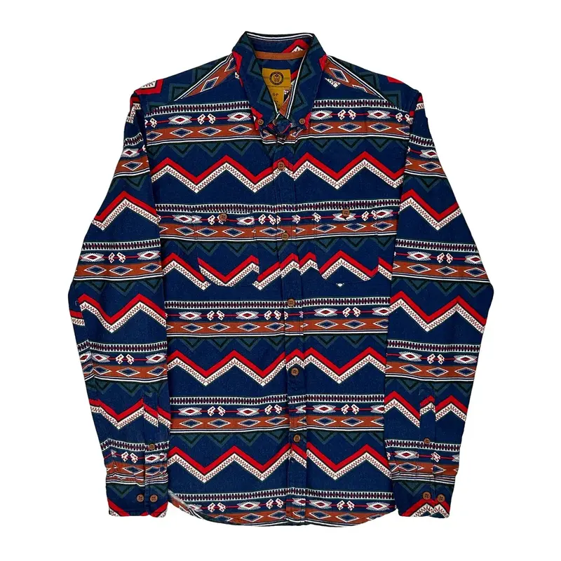 Stapleford Graphic Patterned Shirt - Small Multicoloured Cotton