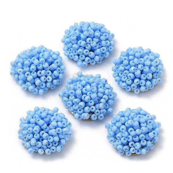 Glass Seed Beaded Cabochons