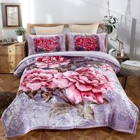 Soft and Warm Blanket - 3 Ply Flannel and Sherpa - Embossed Design - 79'x91' - 2 Pillow Shams Included - Luxurious Printed Pa...
