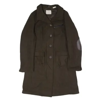 TIMBERLAND Womens Trench Coat Brown Wool L