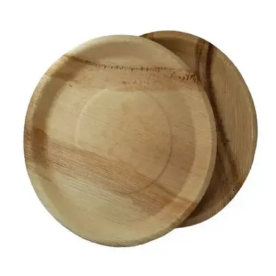 Dtocs Disposable Charcuterie Board - 13 Inch Round (10-25 Pcs) | USDA Certified Bio-based Palm Leaf Compostable Bamboo Platte...