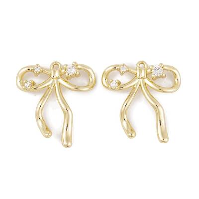 Brass Micro Pave Clear Cubic Zirconia Pendants