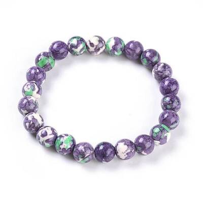 Ocean White Jade Stretch Bracelets