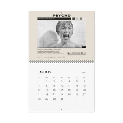 Retro Horror Movie Poster Wall Calendar (2024)