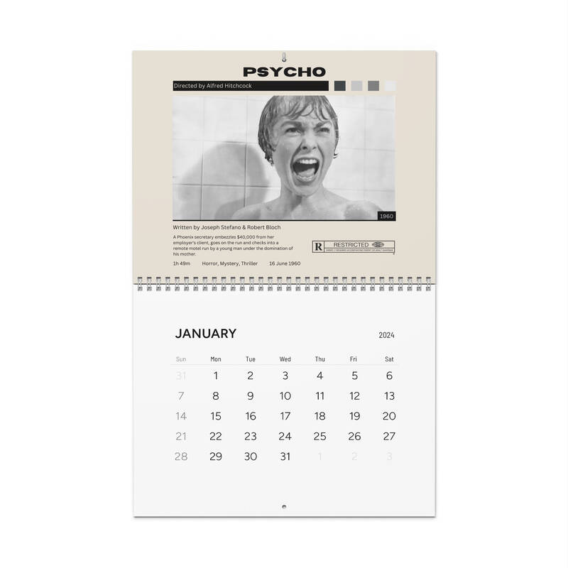 Retro Horror Movie Poster Wall Calendar (2024)